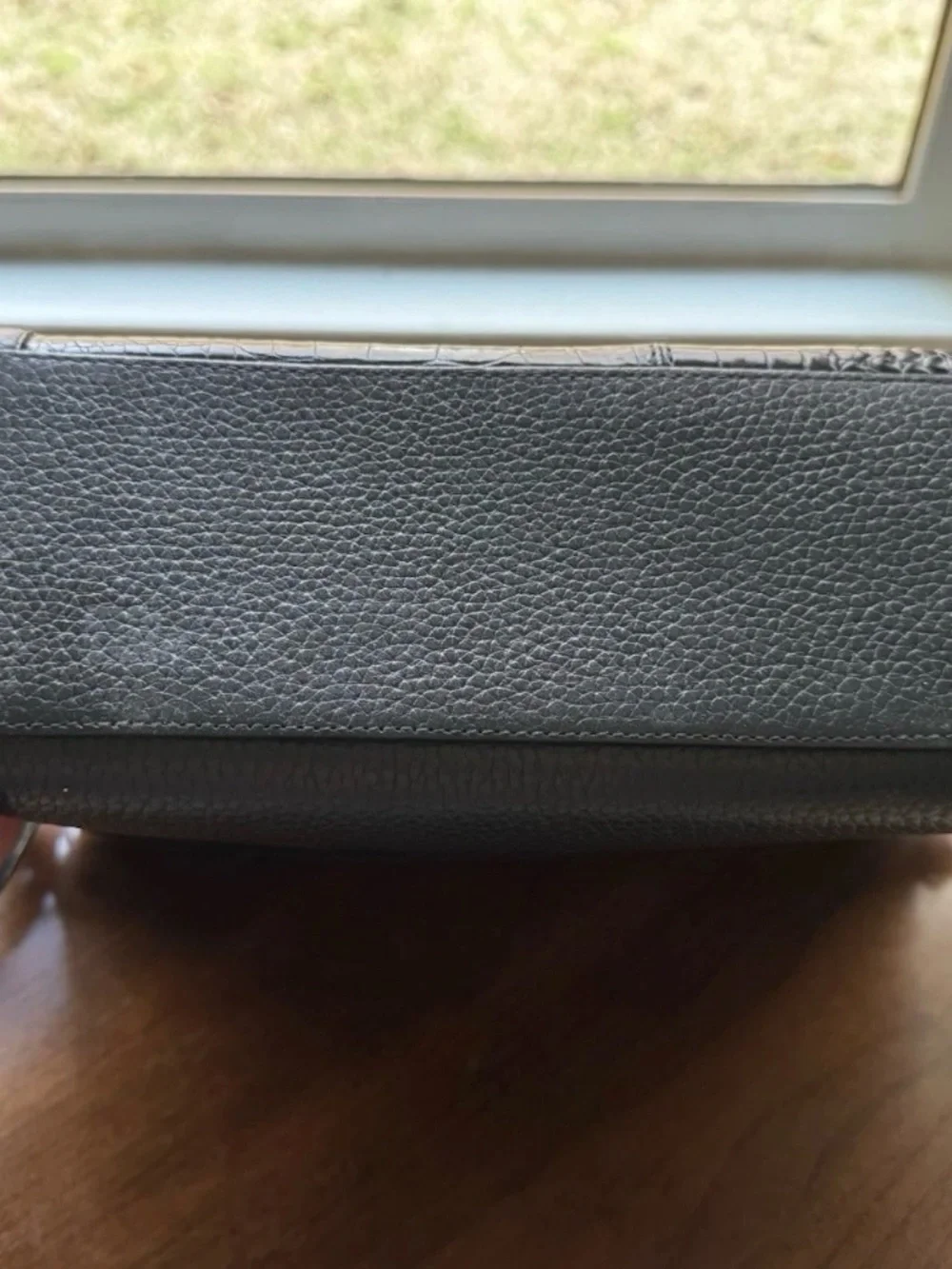 Stunning Vintage Brighton Croc-Embossed Leather Shoulder Bag Black